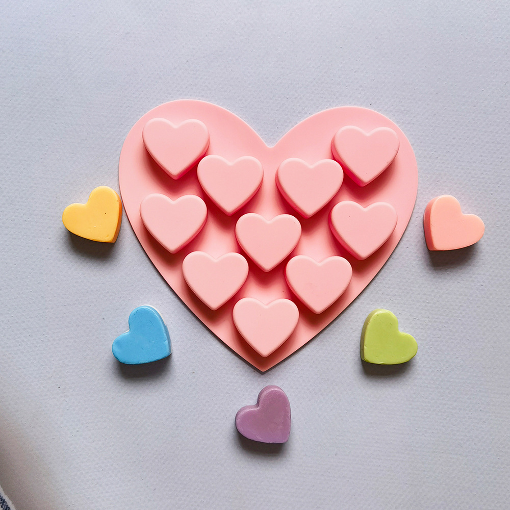 Molde de silicona en forma de corazón pequeño para pasteles, moldes de repostería de Chocolate, decoración para hornear DIY, molde de epoxi de cristal de cubitos de hielo de cocina, 55: Negro