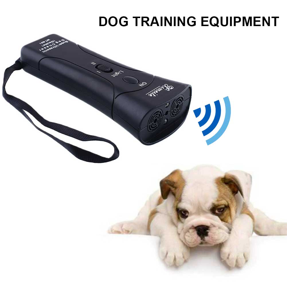 1pcs Dog Training Device Ultrasonic Repeller Chaser Flashlight LED Trainers Effectively Stop Pet Housing Attack Dog Supply
