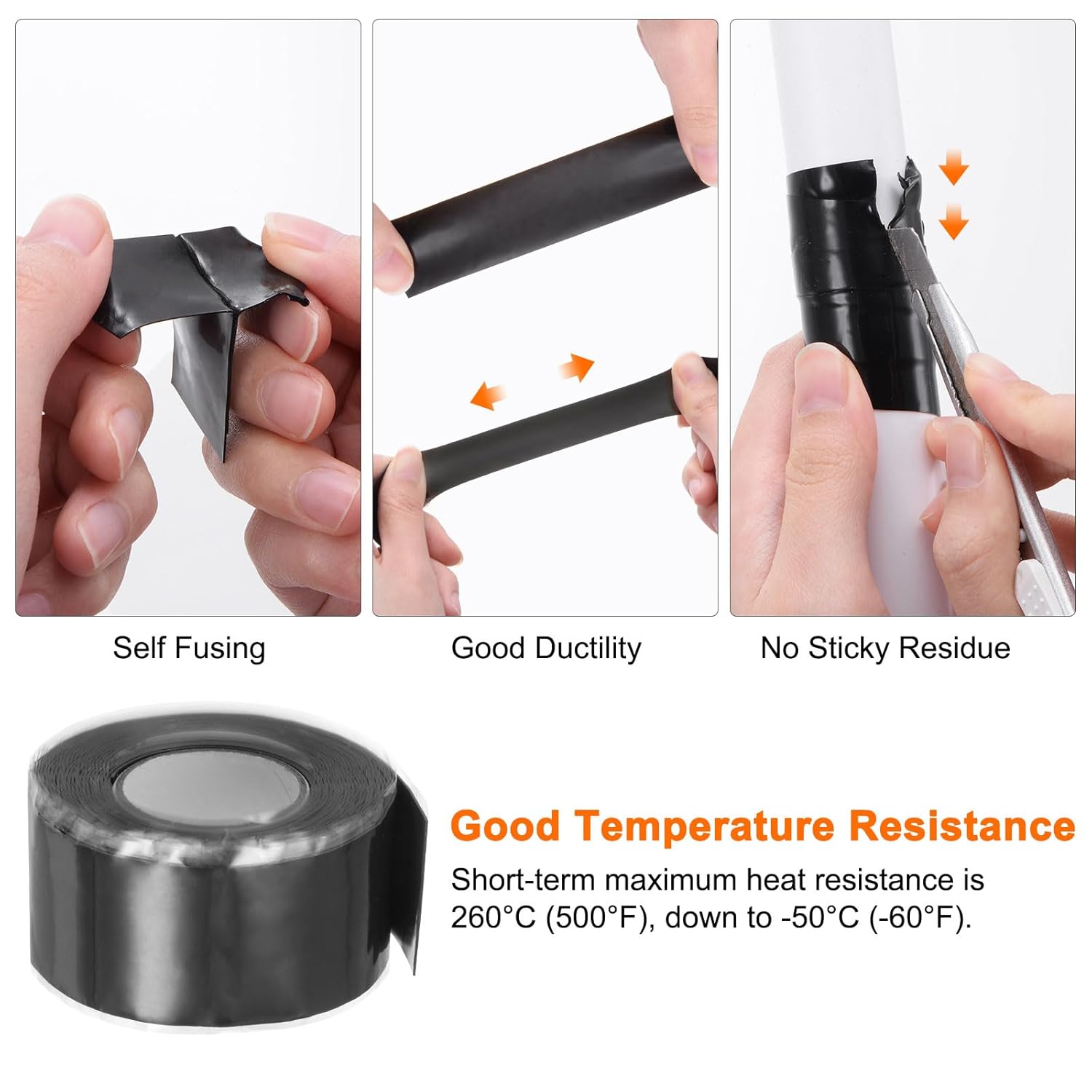 Ruban en Silicone auto-fusion 30/1.5m, bandes de réparation de fuite de tuyaux d'eau étanches, ruban d'isolation électrique pour la plomberie, cvc automobile