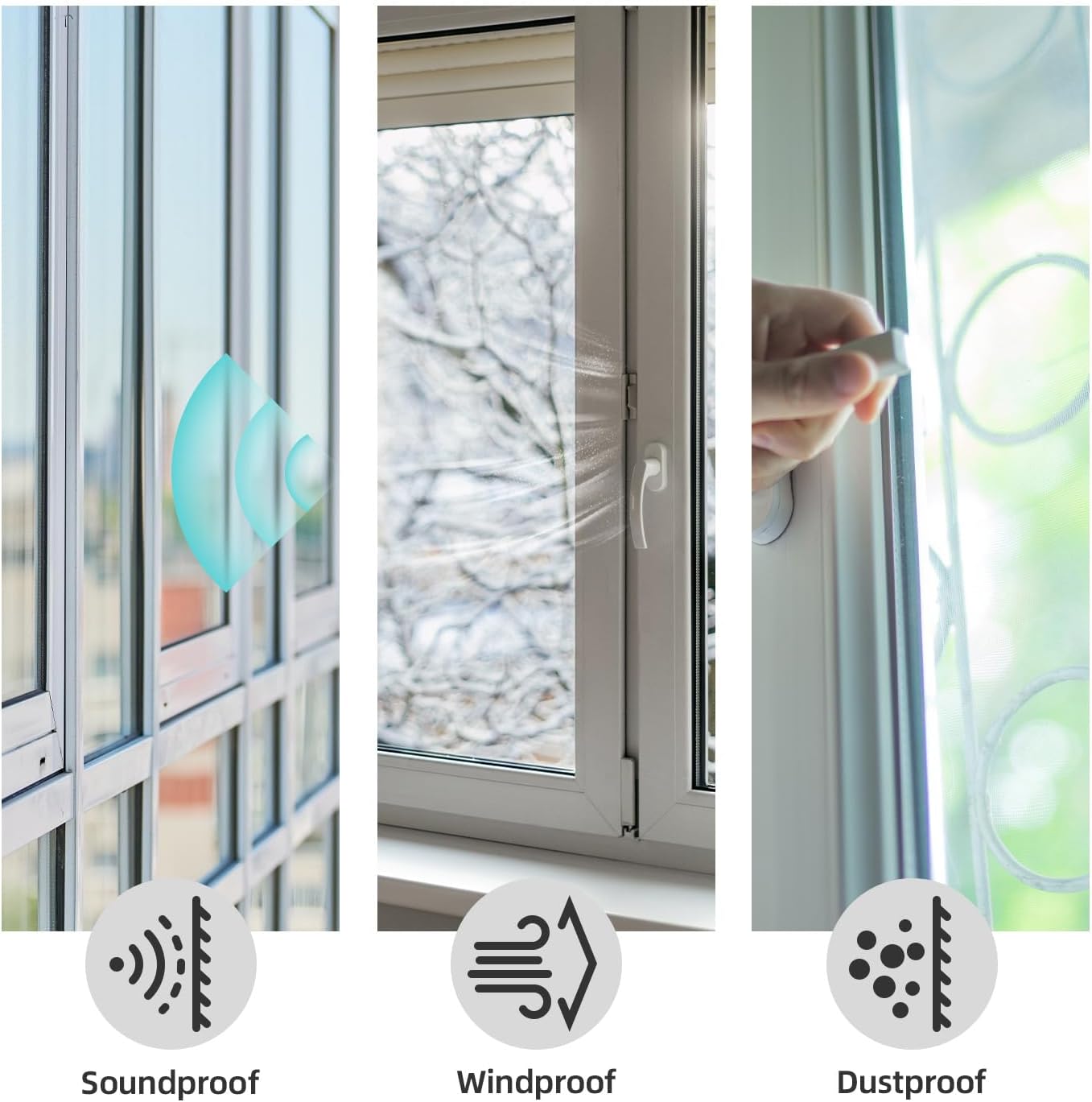 Rubber Weather Stripping Seal Strip for Doors/Windows, Waterproof Self-Adhesive Weatherstrip Soundproofing