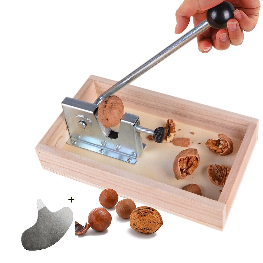 Multifonction en plastique casse-noisette Melon graine pince pince pistache graines éplucheur noyer pin décortiqueur ouvreur écrou craquelin pince: E  black2