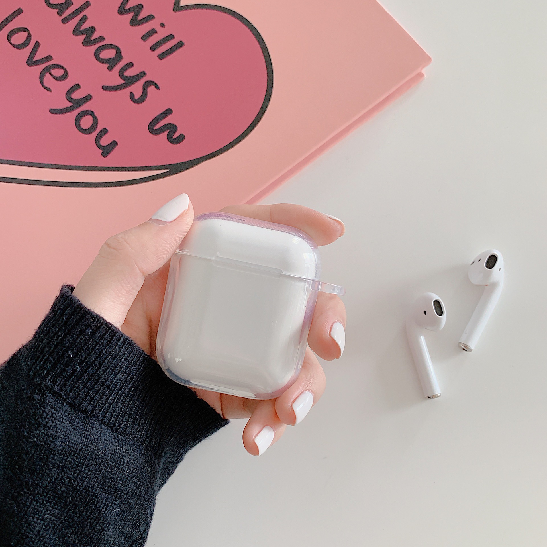 Liebesbrief für Airpods1/2nd Generation Schutzhülle für Apfel Profi2nd Kopfhörerhülle transparent 3. Generation Softcover: S / koralle
