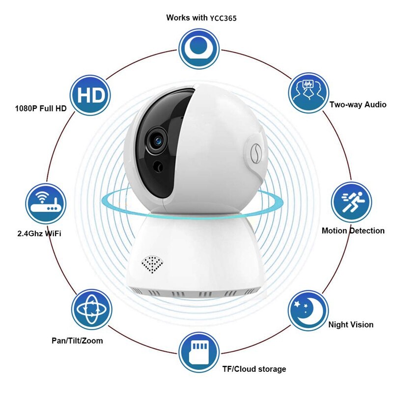 Mool Babyfoon Met Camera En O 1080P Hd Video Babyfoon 2.4Ghz Wifi Security Camera Indoor Ons plug