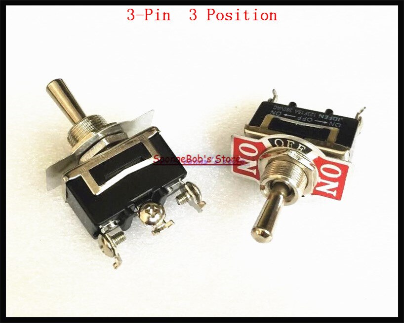 5pcs/Lot 123F 3-Pin 3 Position ON-OFF-ON Spring Return Momentary Switch 15A 250VAC Toggle Switch