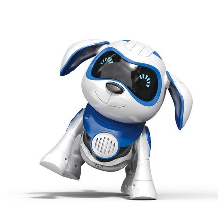 Juguete de Perro robot inteligente para bebés, juguete electrónico para mascotas, perros con música, cantar, bailar, caminar, inteligente, detección de infrarrojos, mascota D: 1pc Blue