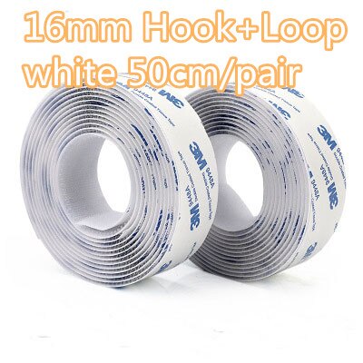 Mocne rzepy zapięcie samoprzylepne taśma haczyk i pętla nylonowa naklejka magiczne rzepy klej z klejem do majsterkowania 16 ~ 110mm 50cm: 16mmwhite 1pair 50cm