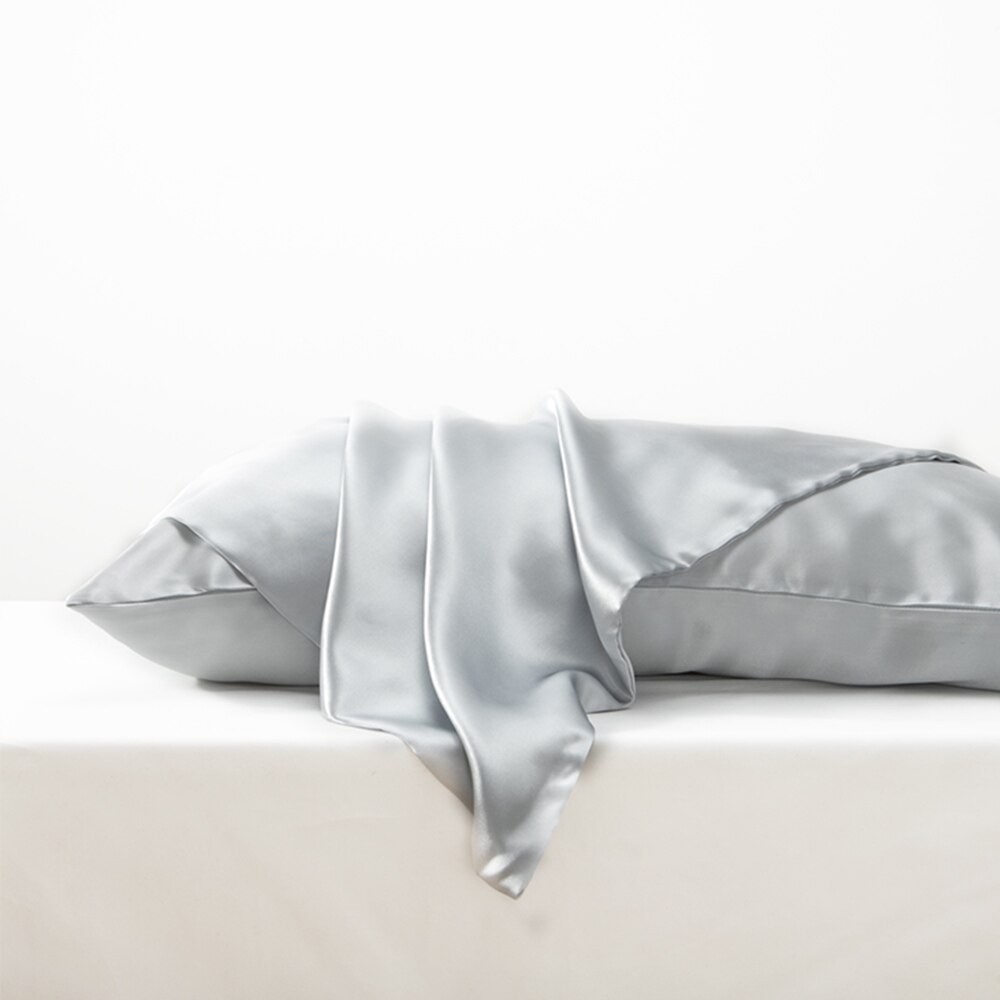 100% Double Silk Pillowcase (48*74CM): silver