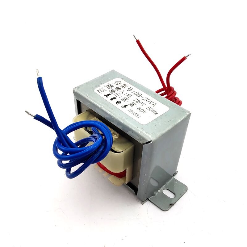 Transformador de frecuencia de potencia aislado, transformador de ca de 20W, 220V a 60V, 0.3A, ca 60v