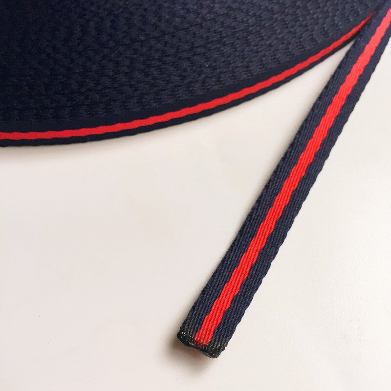 1 cm de alta qualidade fio macio tingido faixa webbing. Acessório da fita de costura diy, colhedor das decorações da roupa, corda da embalagem do presente: navy red