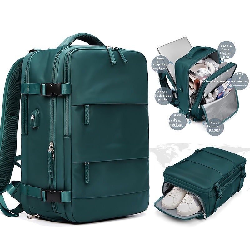 Men's Business Laptop Backpack Large Capacity Expansion Hiking Backpack Cabin Airplane Travel Backpack 40x20x25 Women's Bag Wate