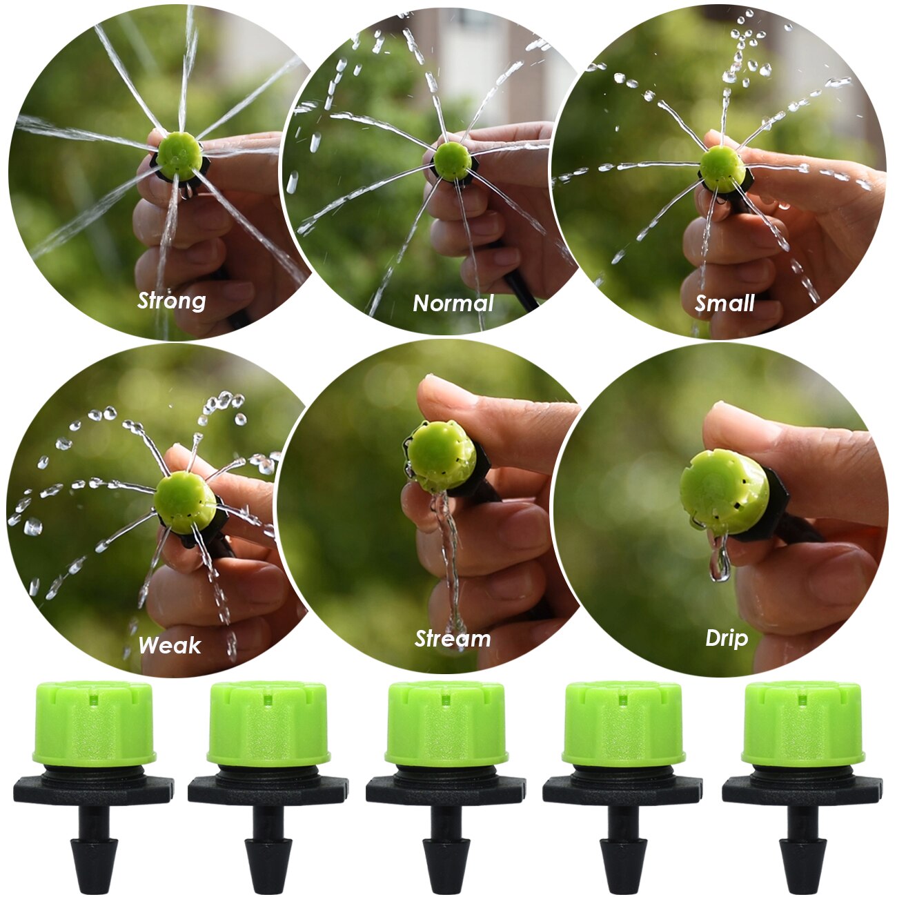 SPRYCLE 5-50M Automatic Garden Watering Adjustable Drip Irrigation System 1/4&#39;&#39; 4/7mm Hose Connectors for Pot Plants Greenhouse