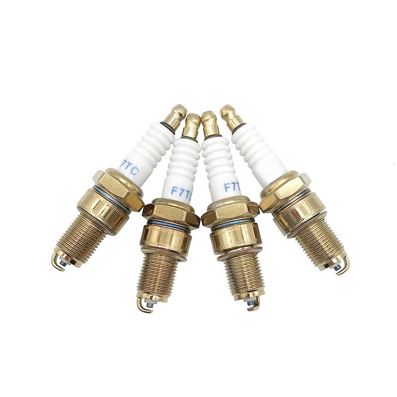 4 sztuk złoty świeca zapłonowa F7TC dla BP6ES W5DC W6DC L15YC N9YC IW20 W20EP-U W20TT FE65CPR AG32C 22401-V0516 98079-56811 98079-56854
