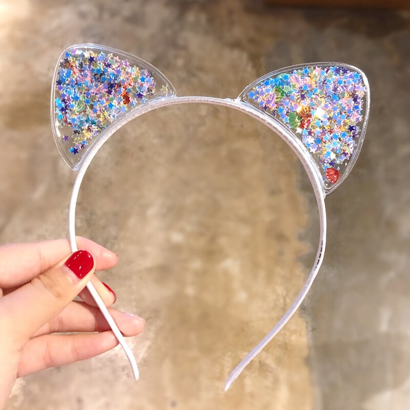 Cute Shiny Sequins Cat Ears Headband Baby Girls Princess Hairbands Kid Hair Accessories Party Hair Hoop Hairbands Christmas: 03