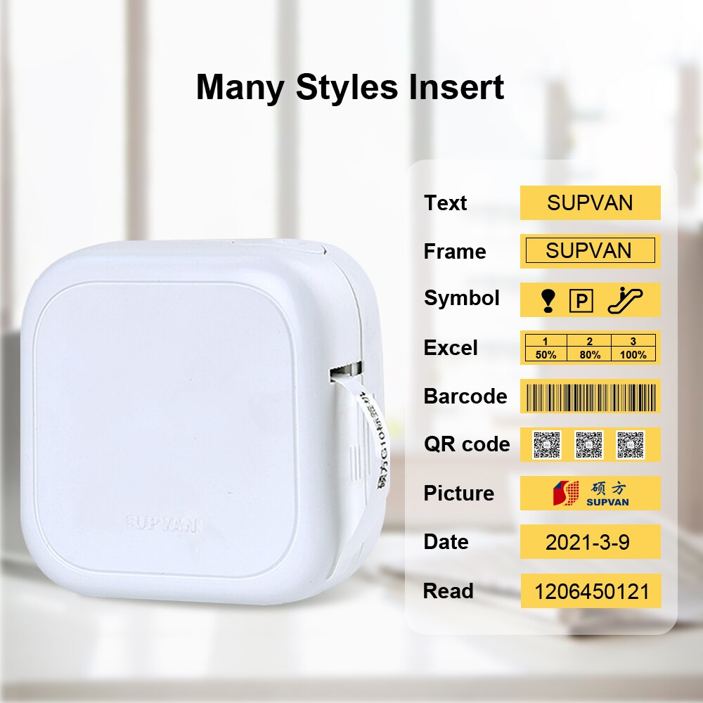 Supvan G10E Labeler Thermal Transfer Label Maker Bluetooth Connect Desktop Laminated Labeling Machine Printers for Home Office