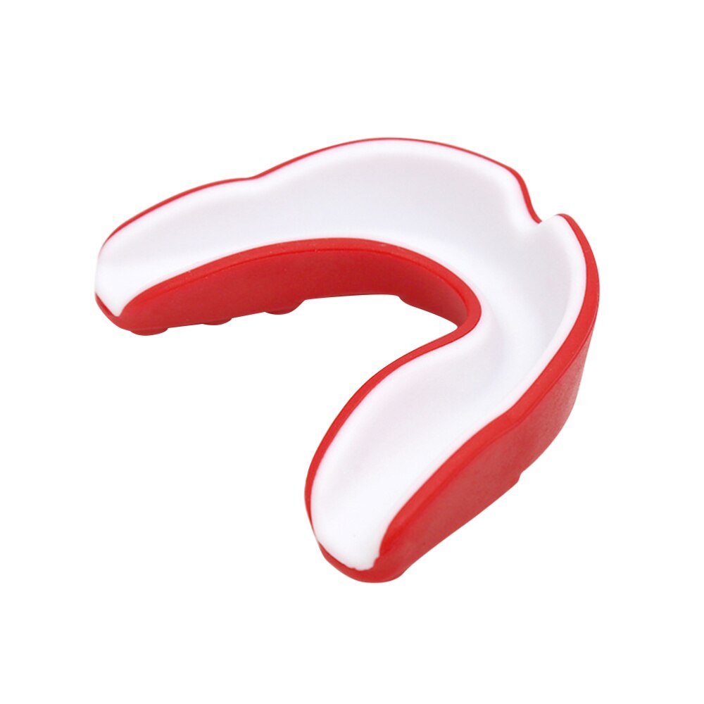 1 Pc Volwassen Gebitsbeschermer Sport Mouth Guard Tanden Bretels Protector Gum Shield Voor Sport Boksen Voetbal Hockey Rugby (Rood wit St