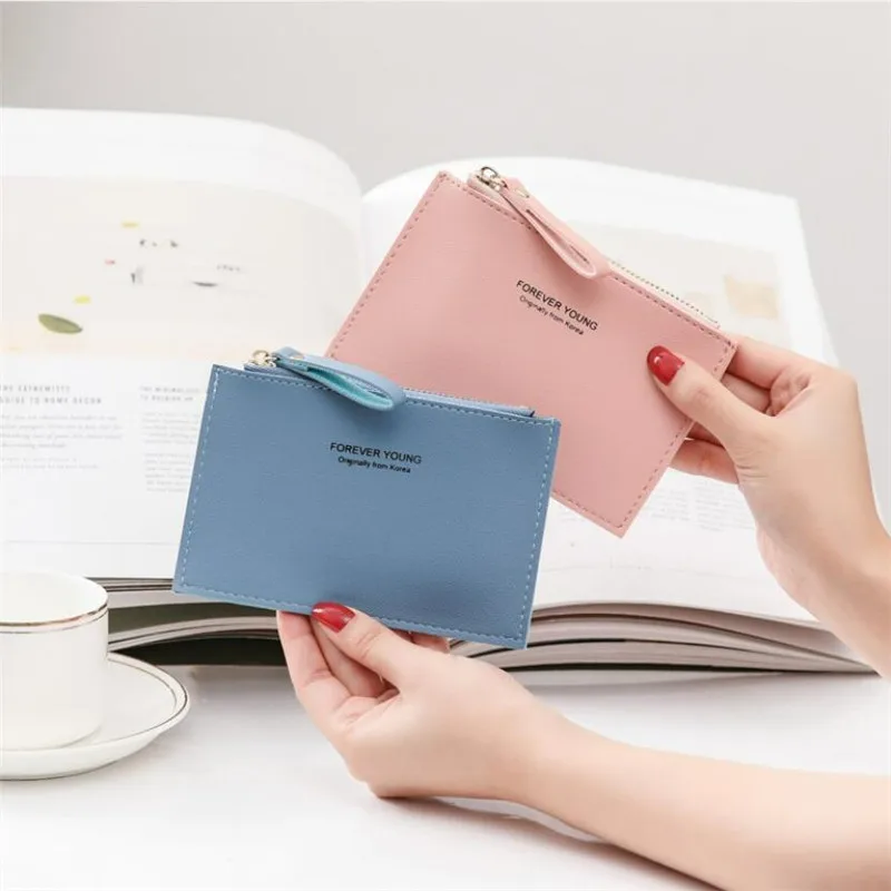2022 Vrouwen Meisjes Slanke Portefeuilles Kaarthouders Hasp Plaid Patroon Mini Vrouwelijke Portemonnee Kleine Mode Portefeuilles Kaarthouder Portemonnee