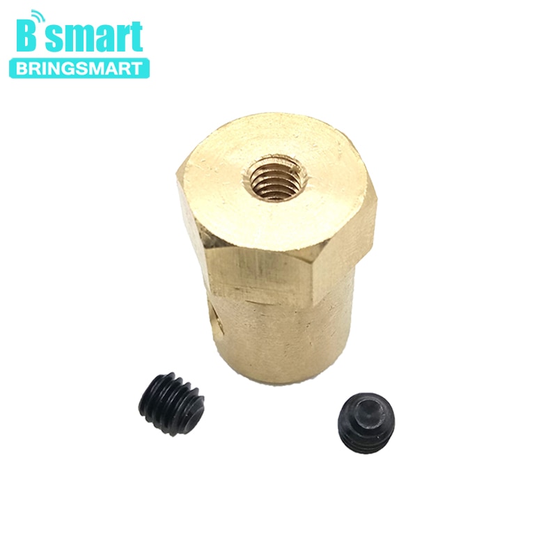Bringsmart DIY Parts Hexagonal Coupling 3mm 4mm 6mm 8mm Inner Bore Gear Motor Shaft Coupling with Screw Metal for Car Moto