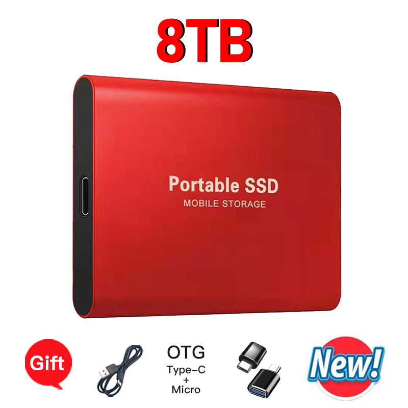 Högpresterande bärbar ssd 8tb, 16tb usb 3.2 typ-c extern ssd-enhet kompatibel för mac pc android: Brun