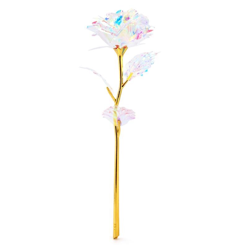 Valentine's Day 24K Foil Plated Rose Gold Rose Lasts Forever Love Wedding Decor Lover Lighting Rose: c