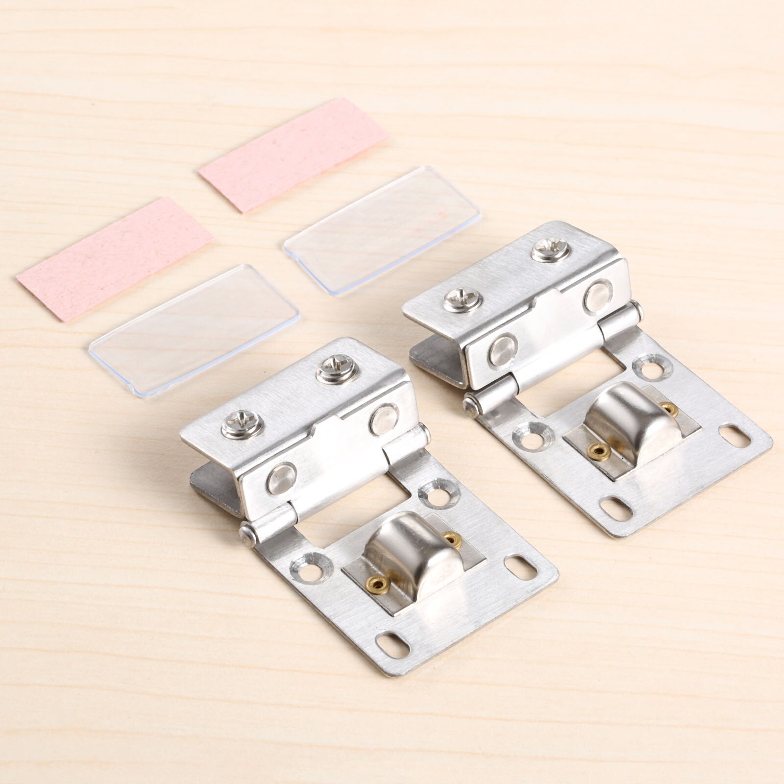 2Pcs Stainless Steel Wall Mount Cupboard Cabinet Glass Door Pivot Hinges Clamp for 5-8mm Thick Glass Shower Furniture Hinge Clip