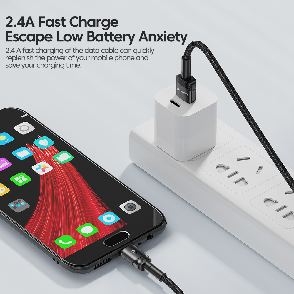 Toocki Mikro-USB-Kabel 2,4 A Schnellladung Mikro-Datenkabel für Samsung S6 S7 Redmi Hinweis 4, für Headhpone-Kopfhörer, iPad Mikro-USB