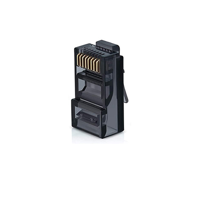 Linkwylan RJ45 Cat6 Pass Through Connectors Assorted Colors EZ to Crimp Modular Plug for Solid or Stranded UTP Network Cable