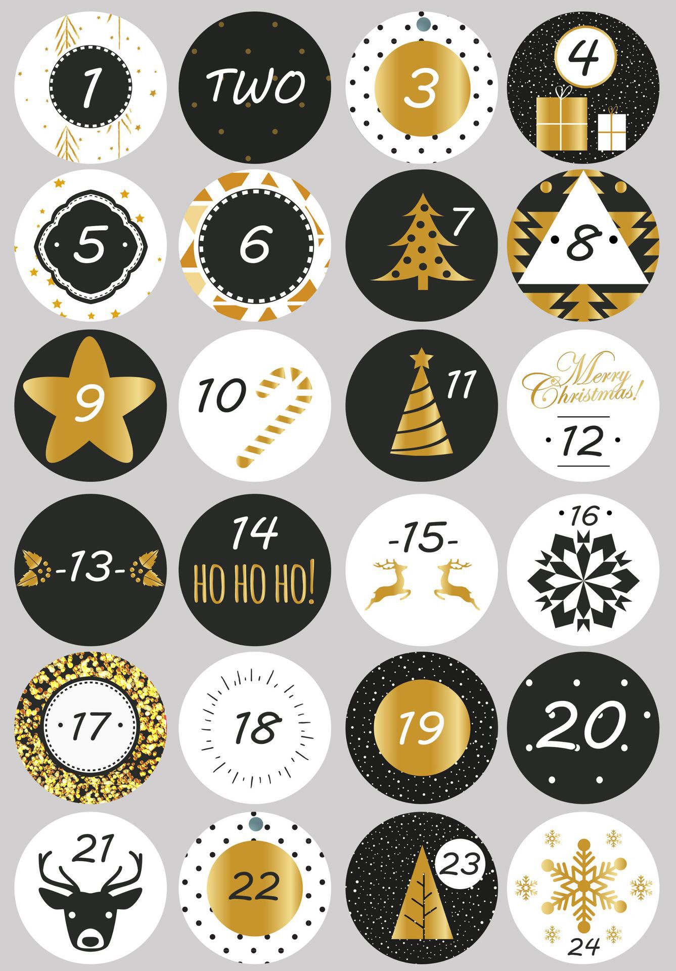 Merry Christmas Stickers Advent Calendar Number Paper Stickers Multi-Function DIY Crafts Packaging Labels Decor Tools: 6