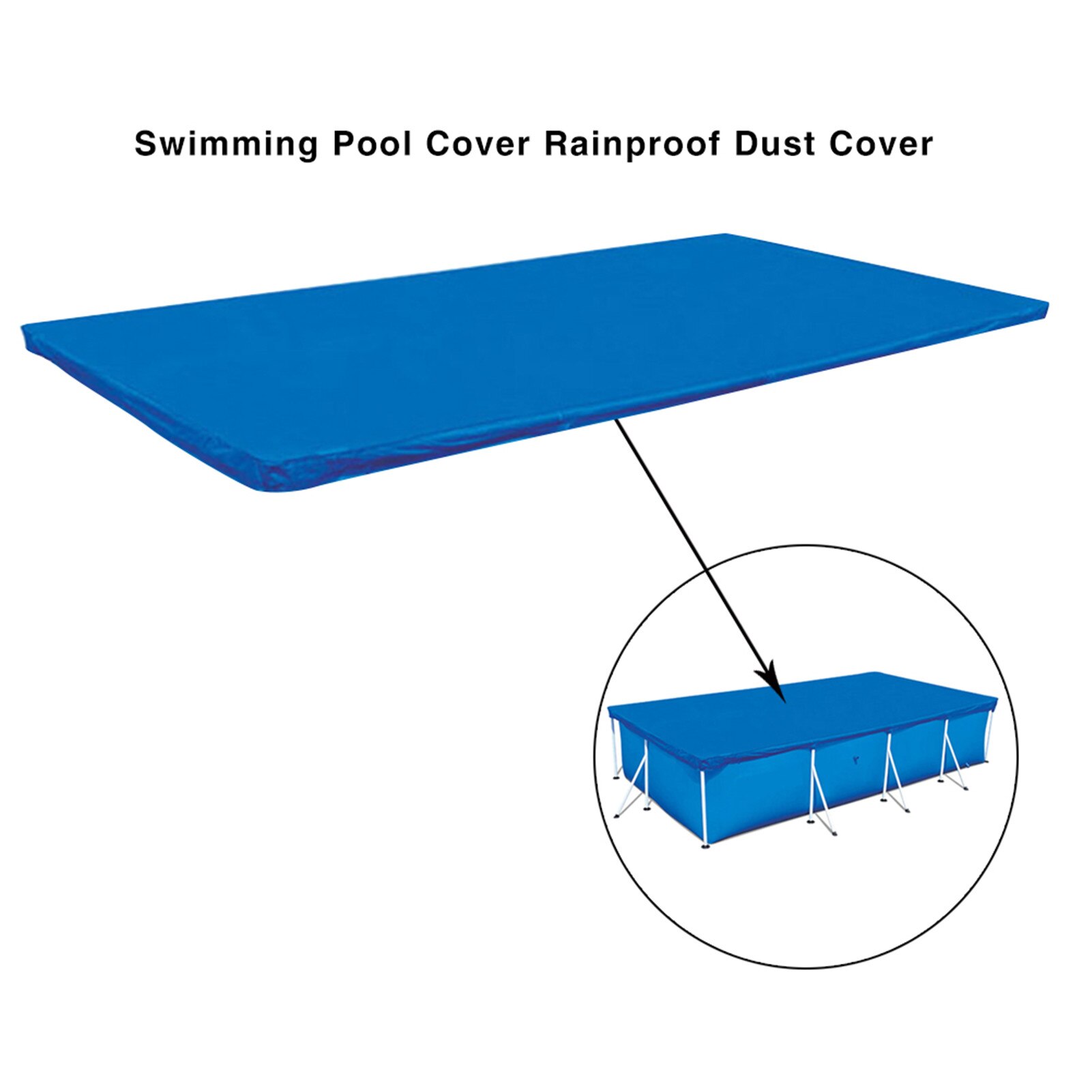 Rechthoek Zwembad Cover Regendicht Dust Cover Regen Doek Voor Zomer Zwembad Tuin Zwembad Stofdicht Cover Blauw