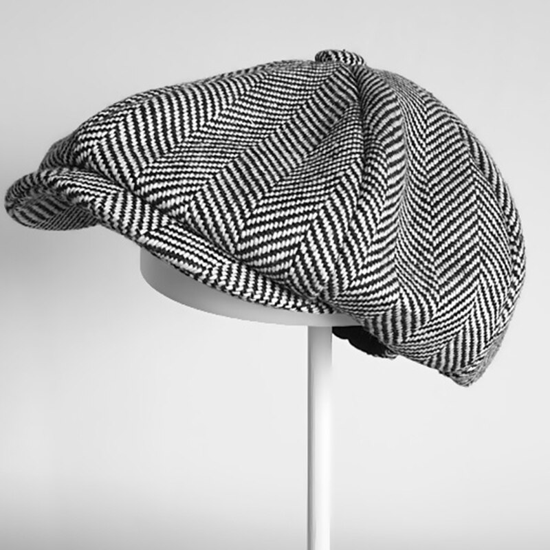 Speciale Aanbieding Mannen Britse Stijl Achthoekige Hoeden Gatsby Cap Klimop Hoed Vrouwen Katoen Flat Cabbie Cap Hoeden Krantenverkoper BLM203: M  56-58CM