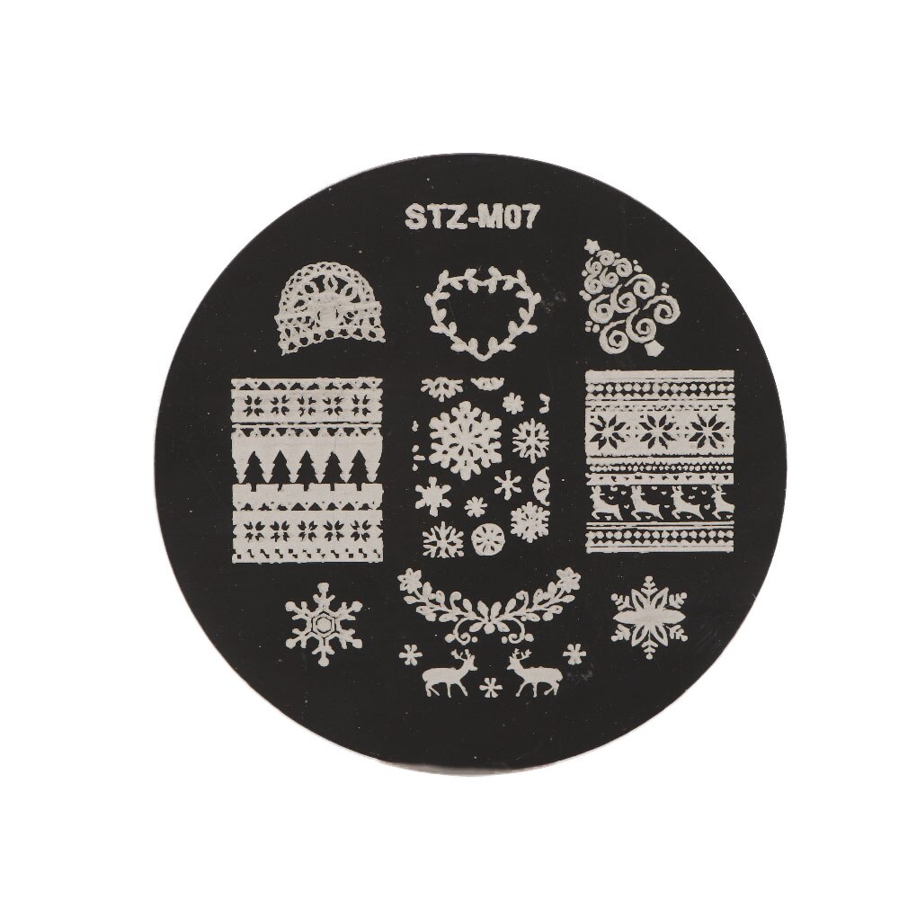 Pochoirs pour ongles, modèle de sapin de noël, renne, plaque d&#39;estampage, Nail Art: M07