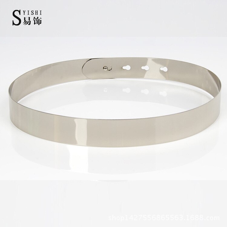 Fashion Women Belts Flower Clasp Front Stretch Elastic Belt Slim Skinny Waist Strap Ceinture Femme Gold/Silver