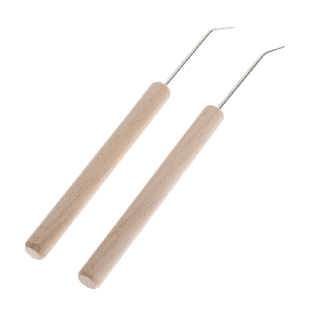 2x 14cm Wooden Loom Knit Hook for Knitting Crafts Sock Sweaters Scarves Blankets