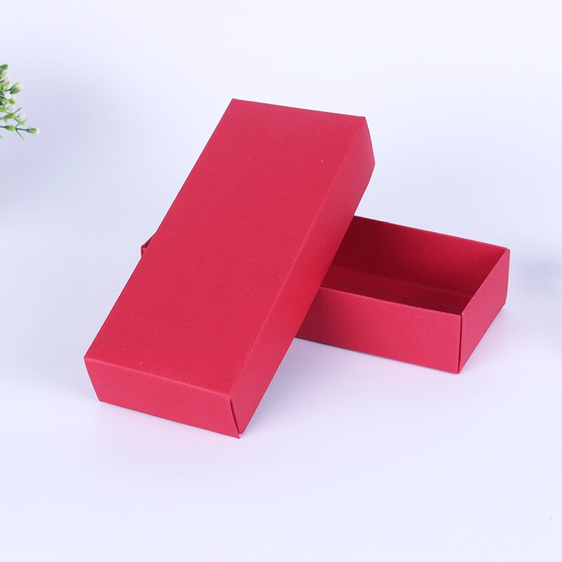 Packing Box With Lid Black White Card Kraft Paper Box Solid Color Folding Box For Valentine'S Day Birthday Party Wedding