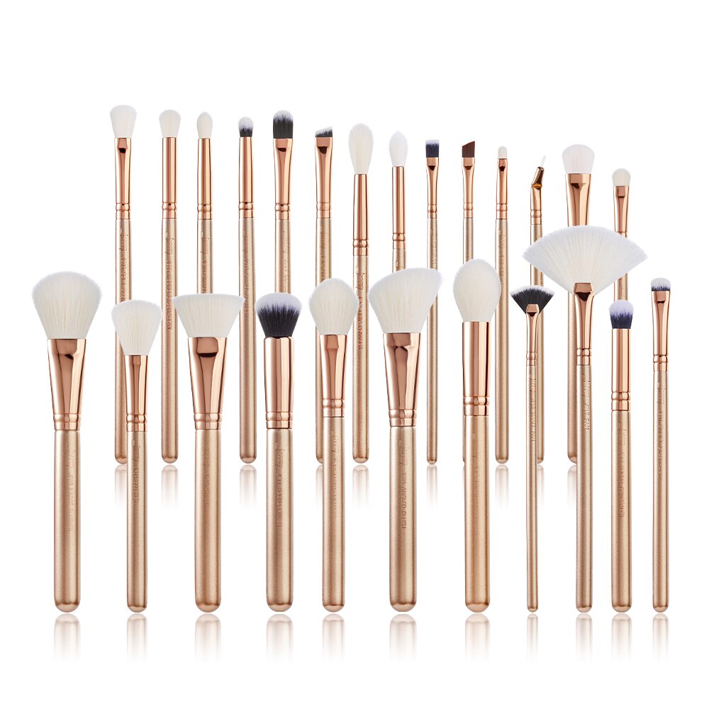 Jessup-Juego de brochas de maquillaje, resaltador de base , delineador de ojos, mezcla de pinceles, 25 uds. De soplo de melocotón/oro rosa: G2-T420 (25PCS)