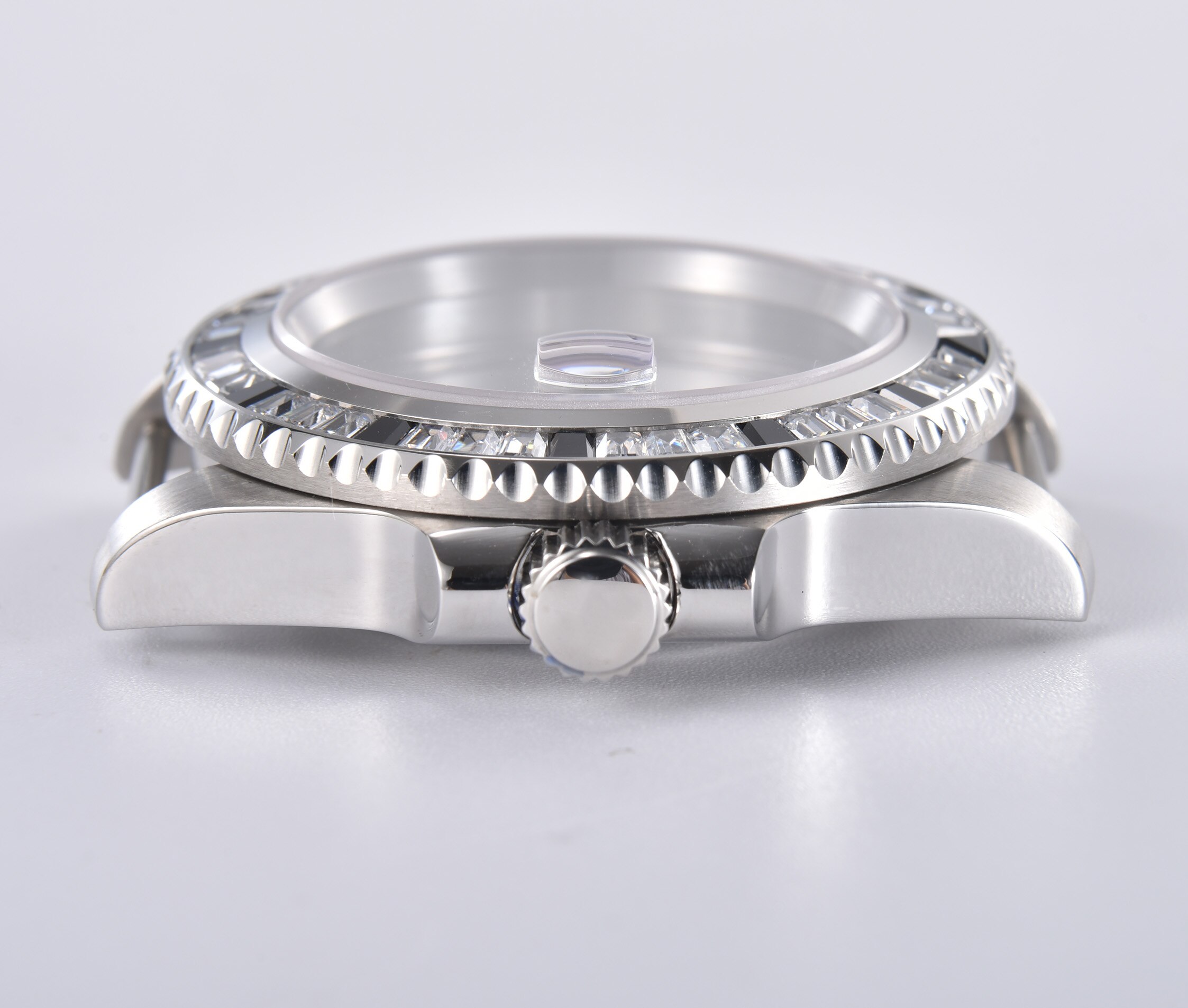 Sapphire Crystal Crystal Bezel Watch Case Stainless Steel 40mm Men R3