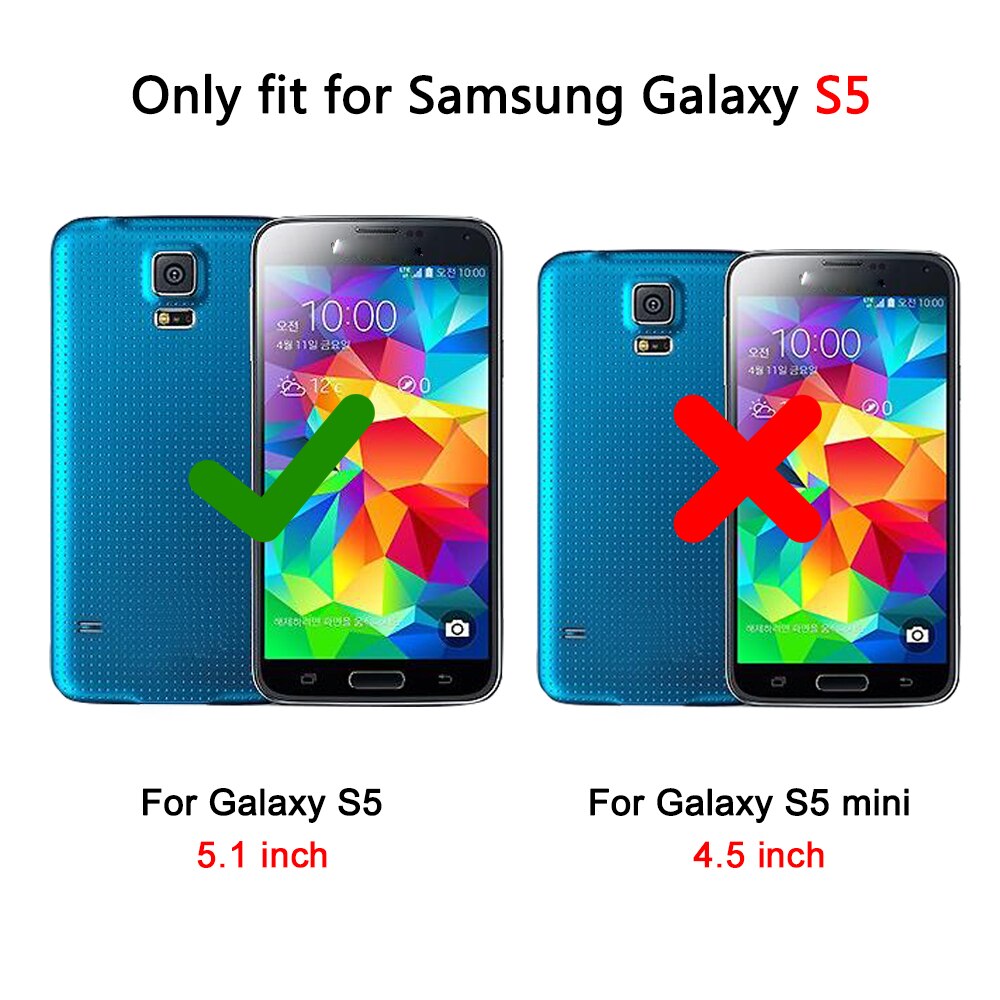 Flip Cover Leather Case Voor Samsung Galaxy S5 S 5 Galaxys5 Samsungs5 SM G900 G900F G900FD SM-G900F SM-G900 Smart View telefoon Case