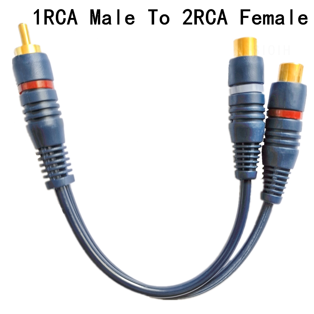 Line Cooper Wire 2 RCA Female To 1 RCA Male Splitter Cable Audio Splitter Distributor Converter Speaker Gold Cable Cord: Red / 1.5m