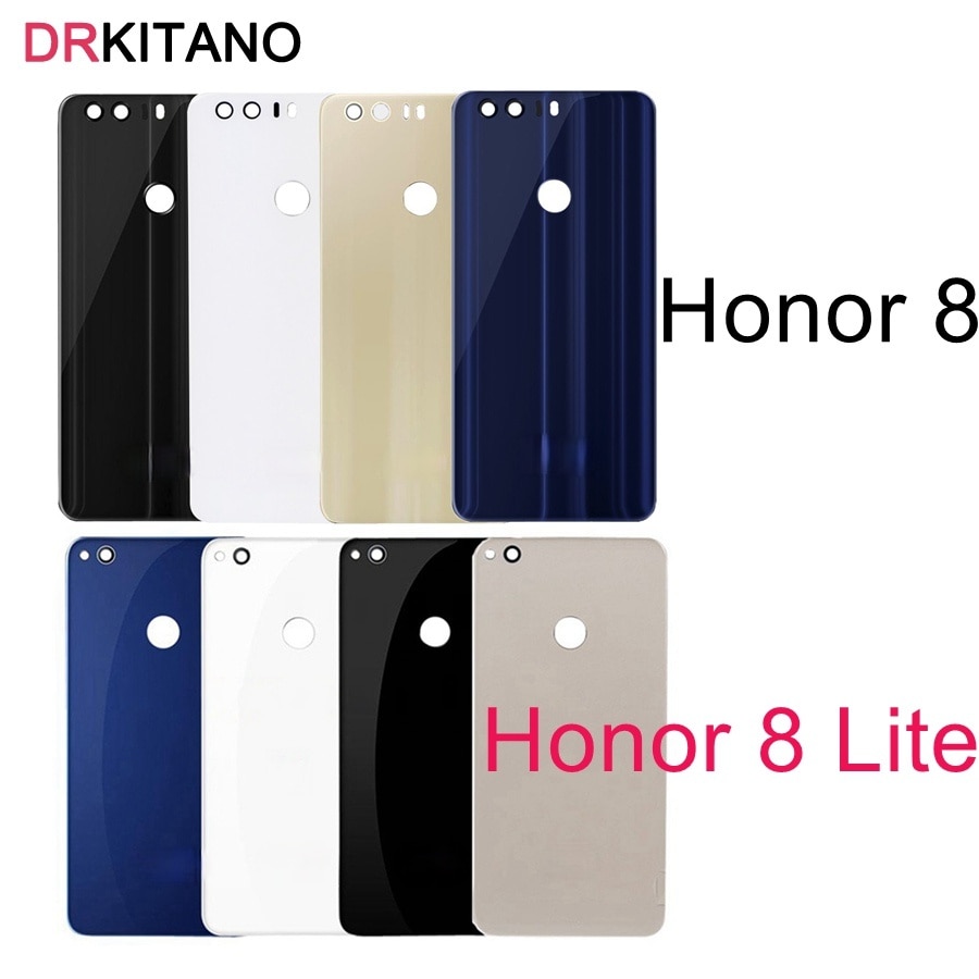 Honor8 Back Glass Cover for Huawei Honor 8 Lite Battery Cover Back Housing Glass Case Rear Door Clear Case Replacement Parts