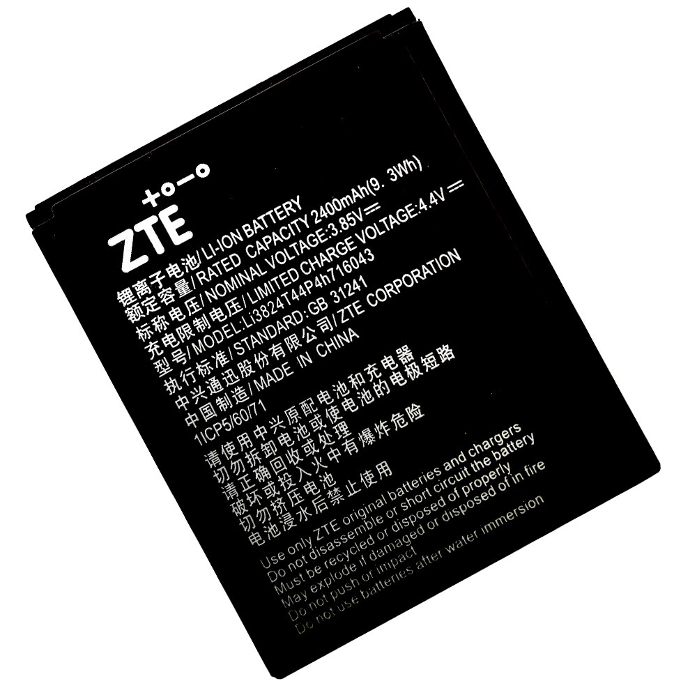 Jaar 100% Originele 2400Mah Li3824T44P4h716043 Batterij Voor Zte Blade A520 A521 BA520 Mobiele Telefoon Batterij