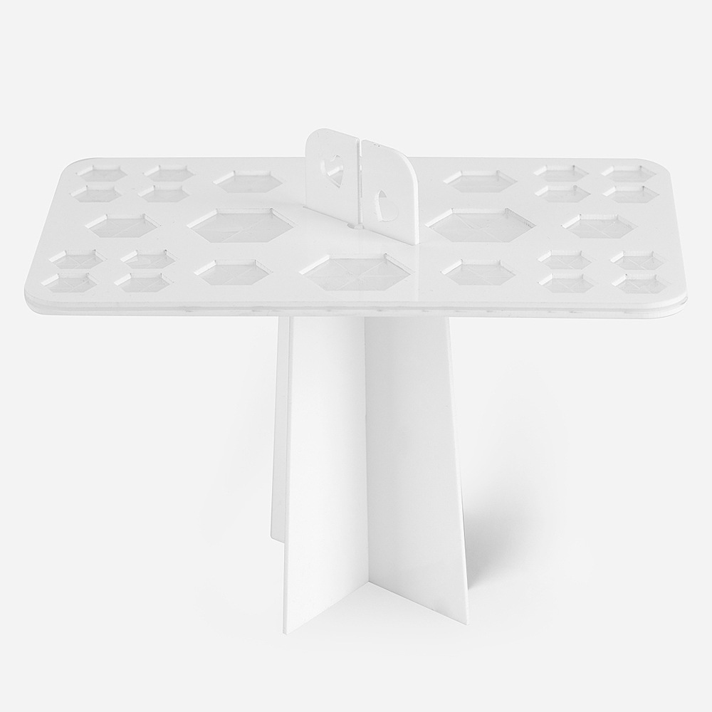 1 Uds estante de secado de brochas de maquillaje, soporte para secador de brochas de maquillaje de 14/26/28 agujeros, soporte para secador de brochas de maquillaje, soporte para brochas de maquillaje: Marfíl