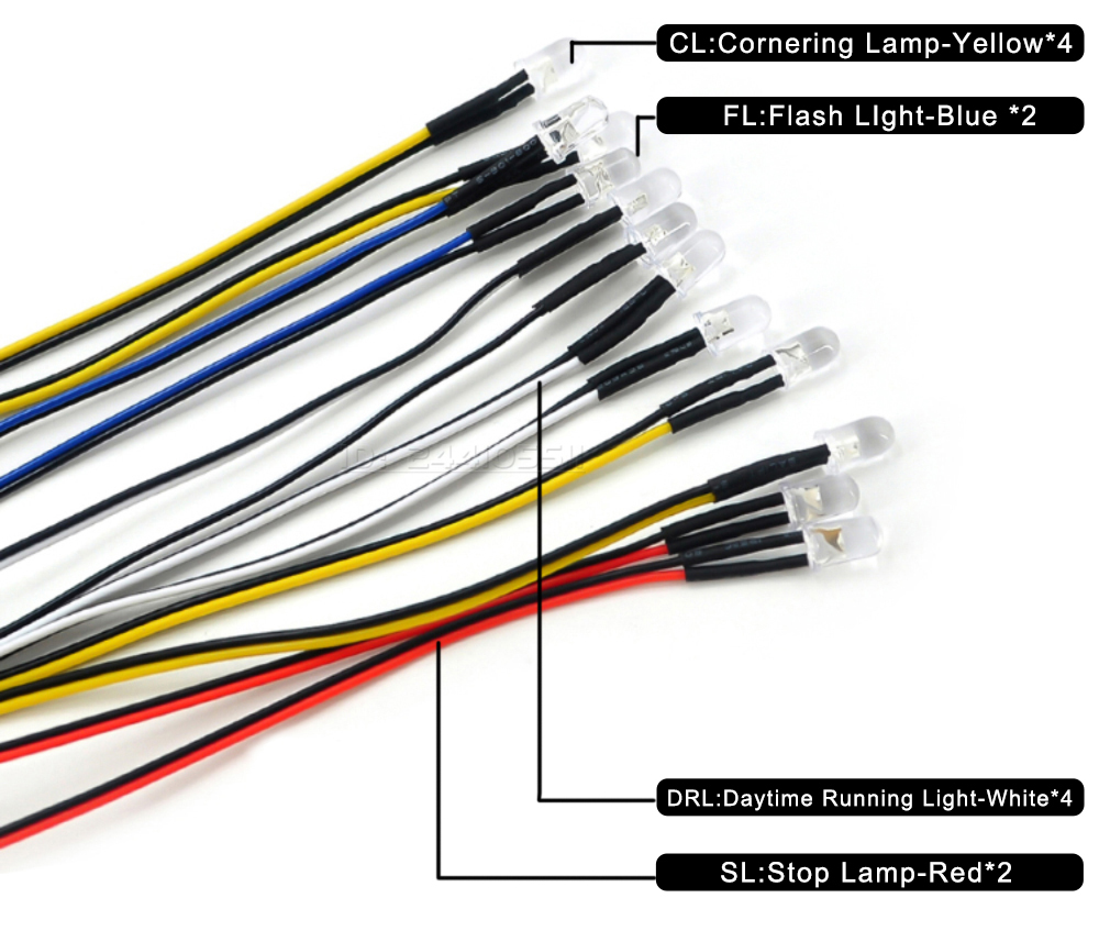 DUMBORC RC Car FZD Simulation Light Controller with 12 LED System Kit for 1/10 1/8 Truck Drift TAMIYA CC01 4WD Axial SCX10 Part