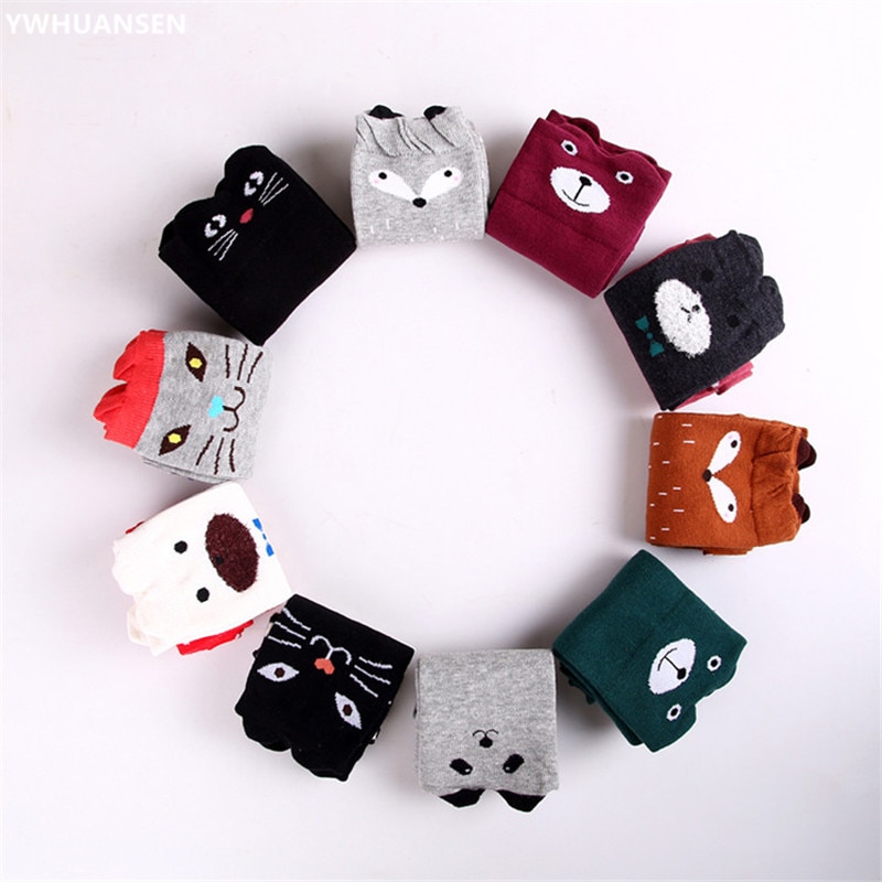 1 paar Meisjes Knie Hoge Sokken Dier Katoen Knit Over Kalf Sokken voor Kids Teens Leuke Cartoon Kinderen Sokken lente