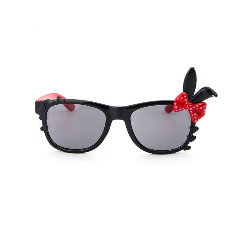 Gafas de sol con orejas de conejo para niños y niñas, anteojos de sol bonitos para niños de 2 a 8 años: Black