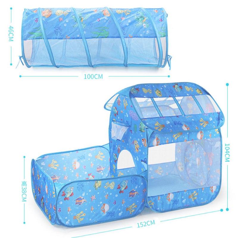 Kids Tent House Play Toys Tunnel Crawling Playhouse Castle Portable Children Ocean Ball Pool Pit Baby Folded Indoor Outdoor Game