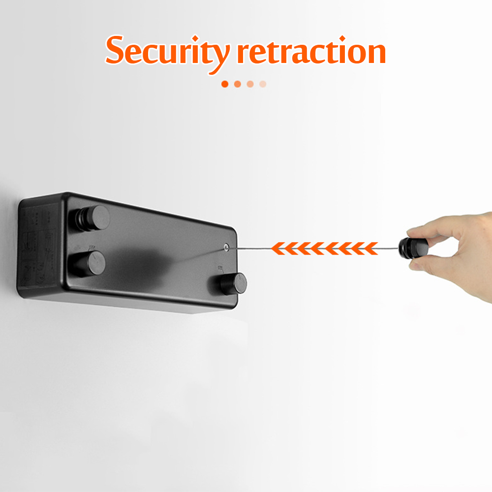 4.2m Wall Mounted Steel Wire Clothes Line Balcony Punch-free Drying Rack Retractable Bathroom Clothe Dryer Storage Racks Acces