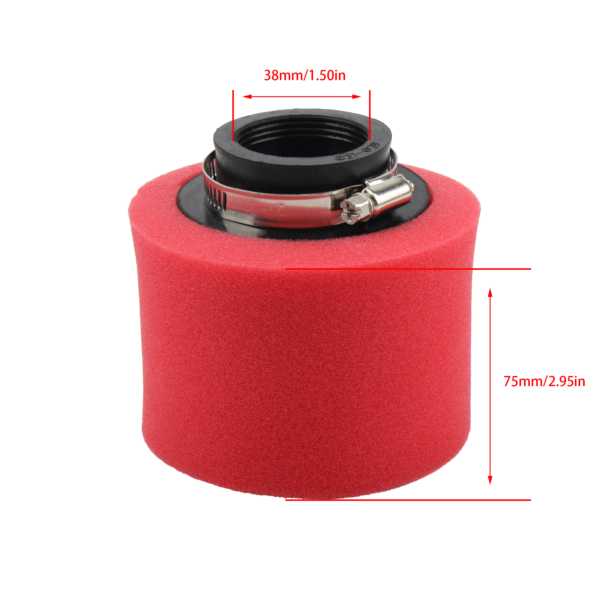 35mm 38mm Motorcycle Air Filter Double Layer Sponge Elbow Straight Neck For GY6 125cc 150cc Scooter Dirt Pit Bike Moped Parts: army green