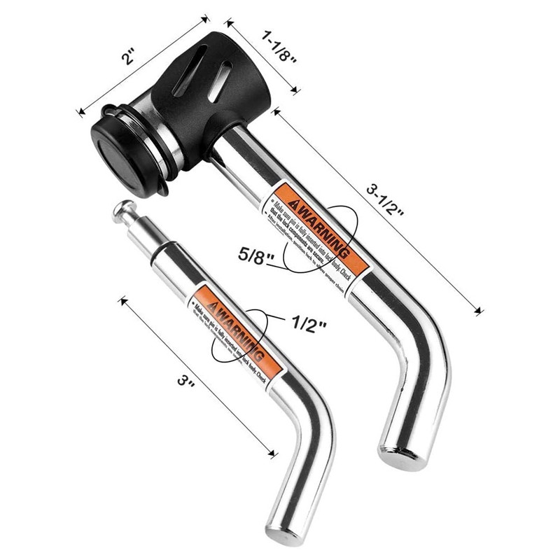 Hitch Receiver Pin Lock, Right Angle 1/2Inch and 5/8Inch for Class I II III IV 1-1/4Inch 2Inch and 2-1/2Inch Receiver