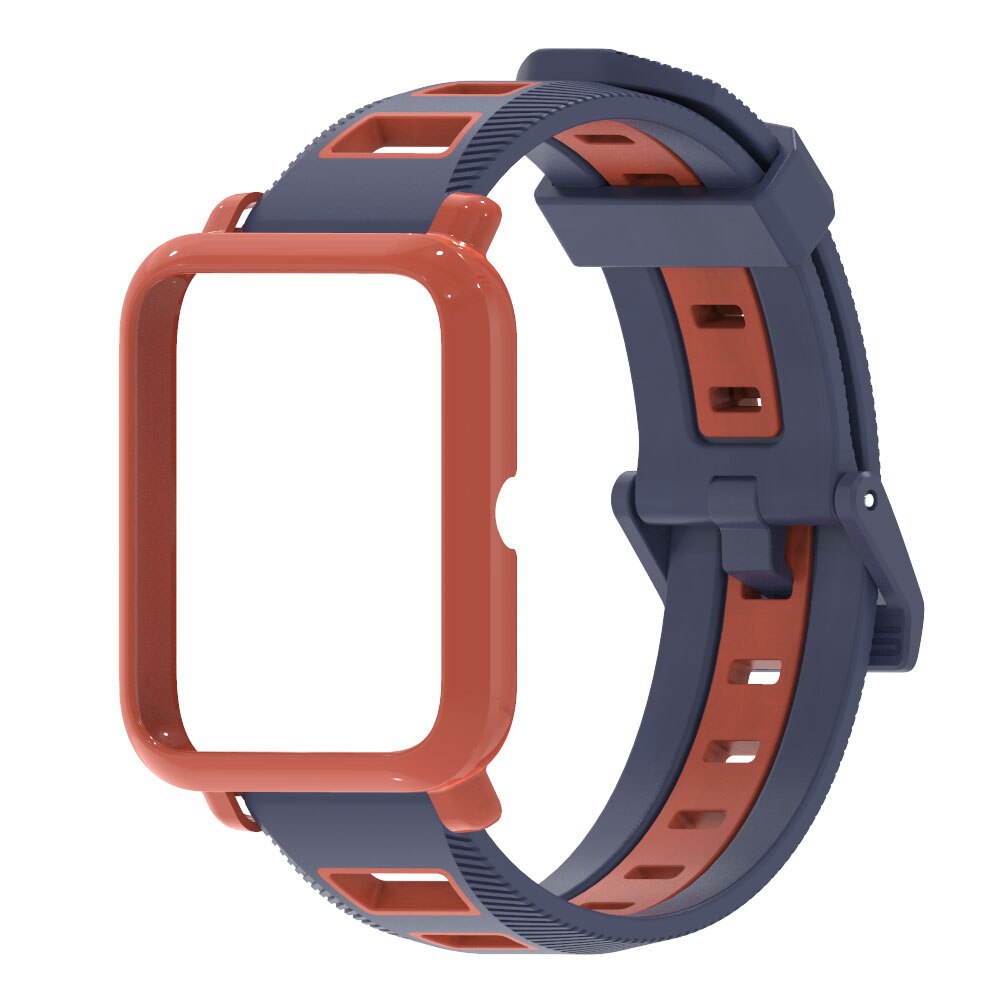 Handledsrem för huami amazfit bip s armband 20mm klockband skydd armband för amazfit bip 1s skyddsfodral för bip s: Midnattsblå orange 3