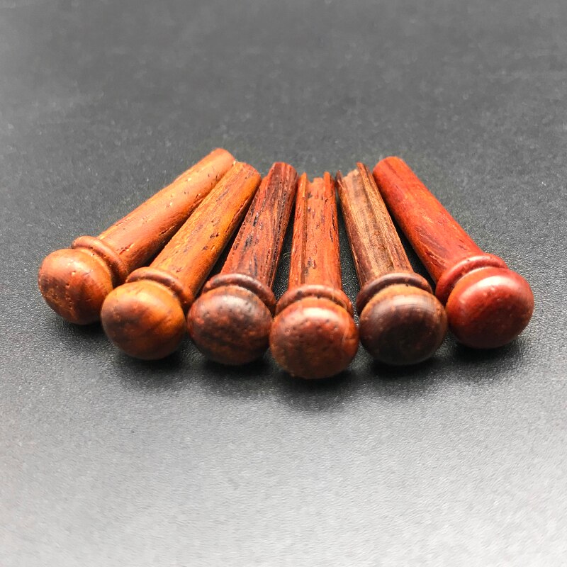 6 sztuk prawdziwe kości kołki do mostków do gitary akustycznej czysta kość heban most Pin z mosiądzu koło dla folkowa gitara akcesoria zamienne: Cocobolo wood 2