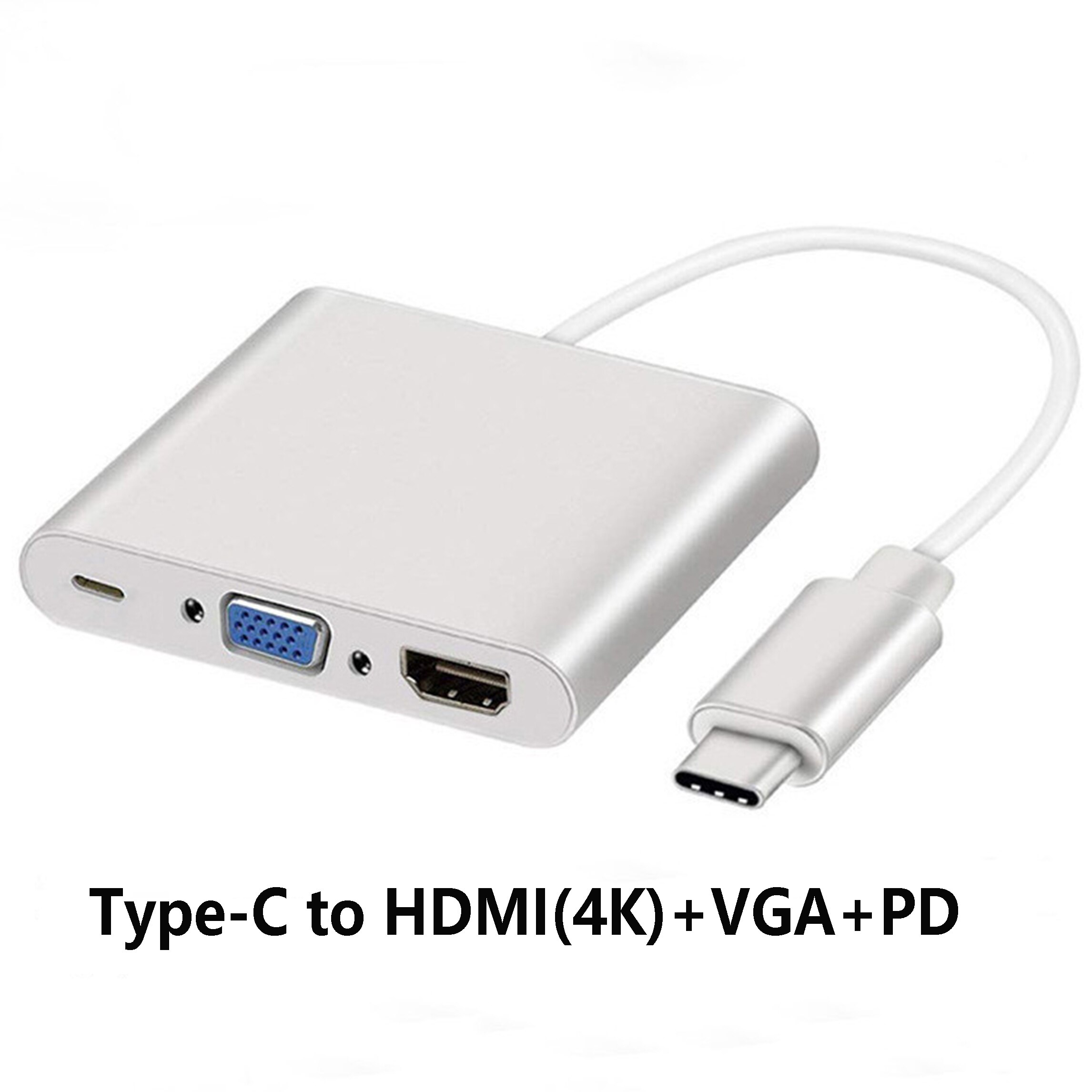 1Pcs Hdmi-Compatibel USB3.0 Pd Vga 3 Adapter Usb Type C Hub Naar Hdmi 4K Voor Macbook huawei Mate Boek En Diverse Mobiele Telefoon: 4